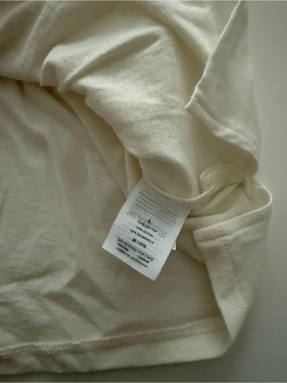 J. Crew Cream Short-Sleeve Drawstring Pocket Tee